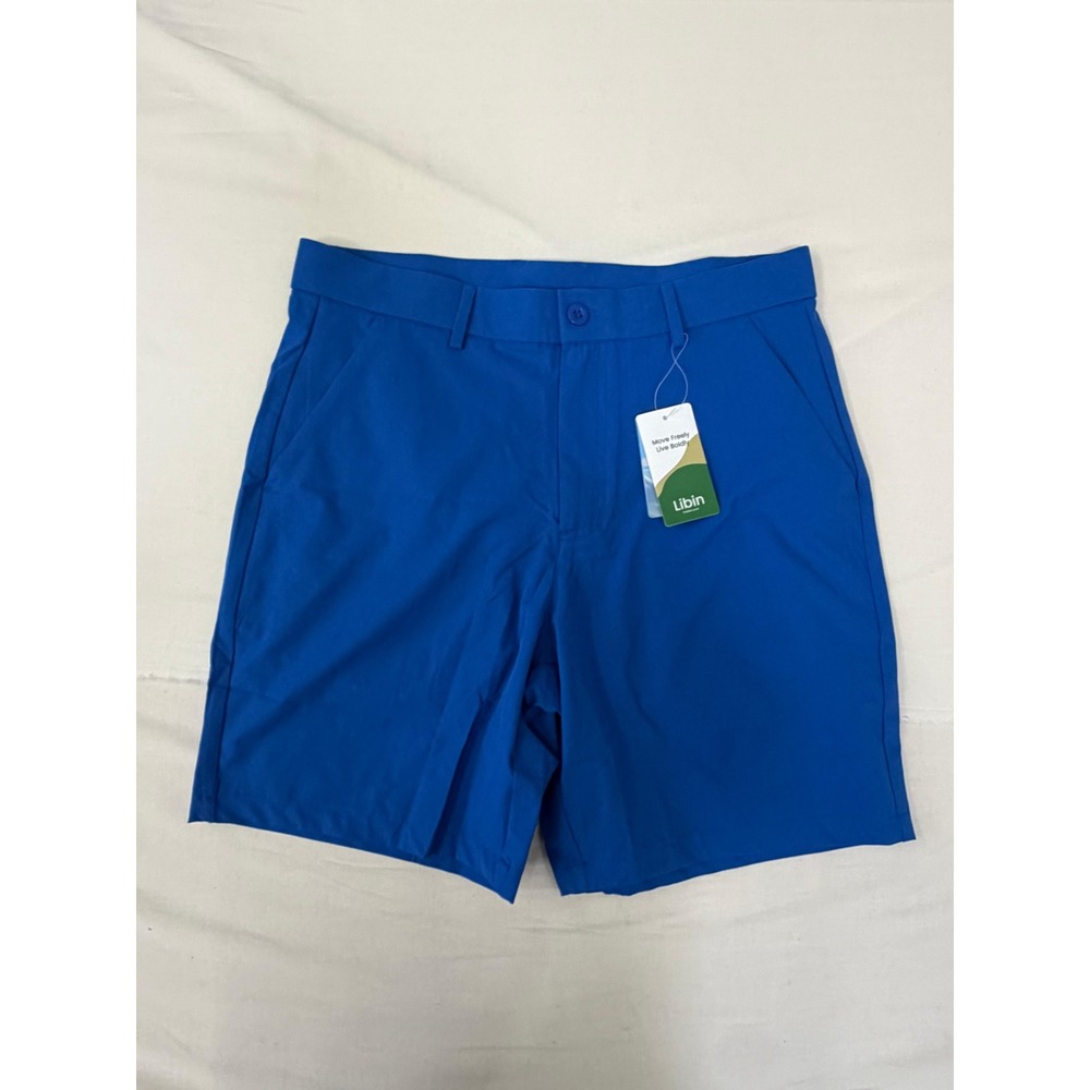 Libin Mens Golf Shorts Blue‎ Water Resistant Performance Athletic Size 32 NWT